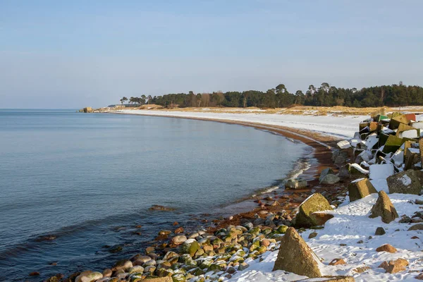 Última Neve Costa Mar Báltico — Fotografia de Stock