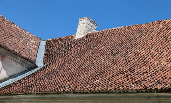 Vecchio Tetto Tegole Casa Padronale — Foto Stock