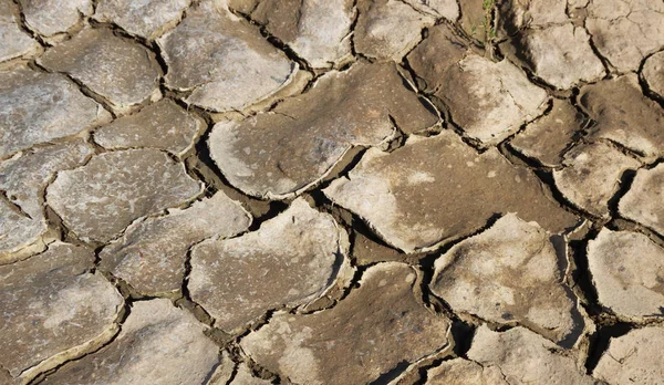 Popraskané Země Hřišti Době Sucha — Stock fotografie