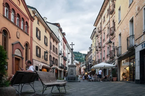 Itálie Aosta Července Aosta Umístěna Oblast Italských Alpách Pohled Město — Stock fotografie