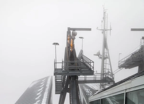 Vista Para Mont Blanc Tempo Nublado Partir Estação Teleférico Skyway — Fotografia de Stock