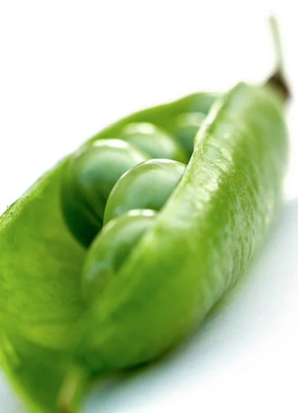 Pod Fresh Green Peas White Background — Stock Photo, Image