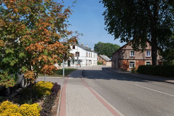 Center of small town Valdemarpils in Latvia.