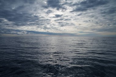 Bulutlu bir günde Baltık Denizi'nin sularına yüzeyine.