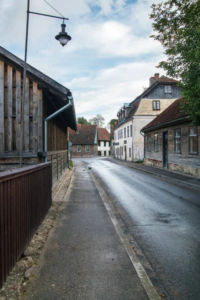 Latvia Kuldiga September Kuldiga Ancient Town Unique Distinctive Architecture Street — Stock Photo, Image