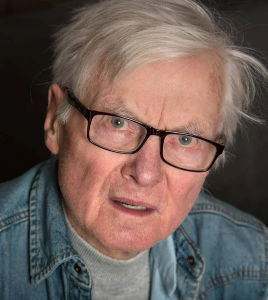 Elderly Man Glasses Surprised — Stock Photo, Image