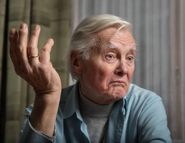 Elderly Man Told Someone — Stock Photo, Image