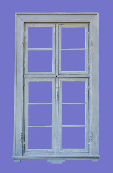 Vieja ventana lo que está pintado de color azul . —  Fotos de Stock