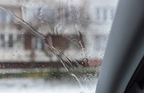 Blurry image of inside car. — Stock Photo, Image