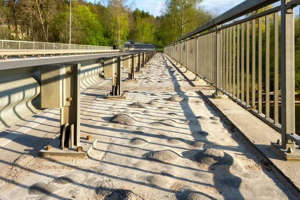 Surface Problem Pedestrian Path Bridge River — Stock Photo, Image