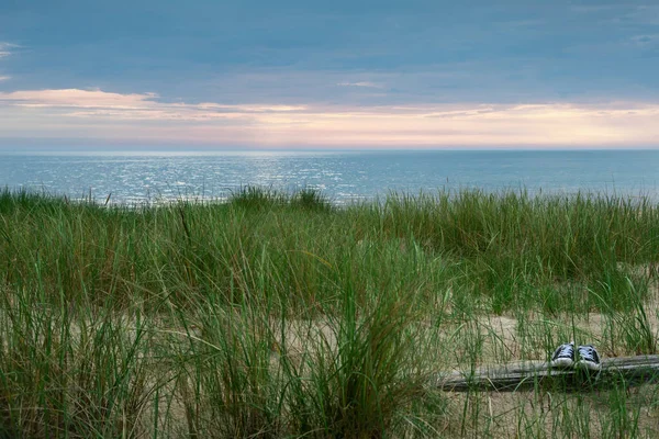 Pohled Pobřeží Baltského Moře Boty — Stock fotografie