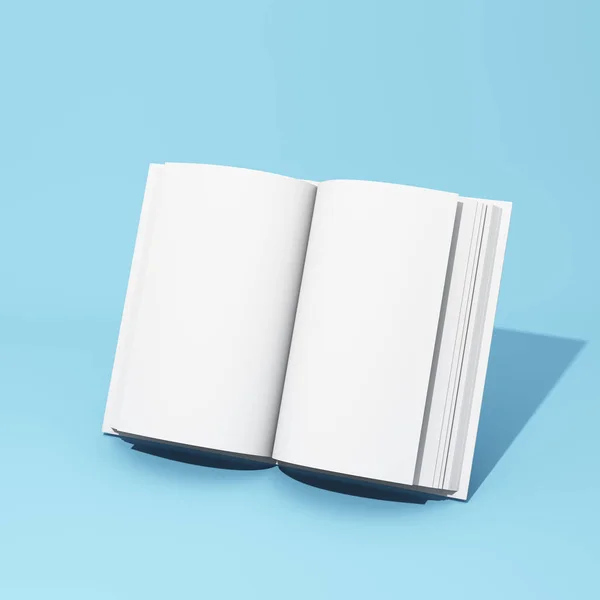 Blank Open Book Blue Background Illustration — Stock Photo, Image