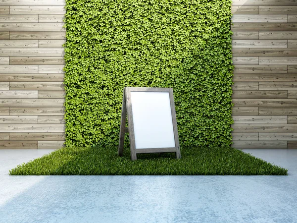 Cortile Interno Con Giardino Verticale Bacheca Illustrazione — Foto Stock