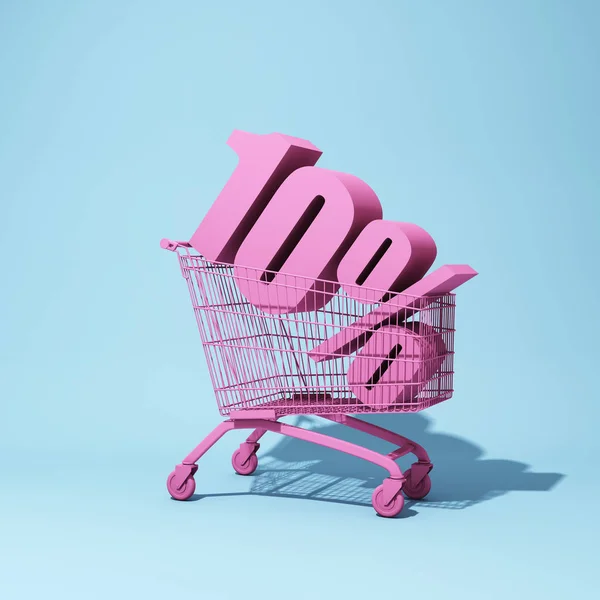 Shopping Trolley Ten Percent Discount Illustration — Stock Photo, Image