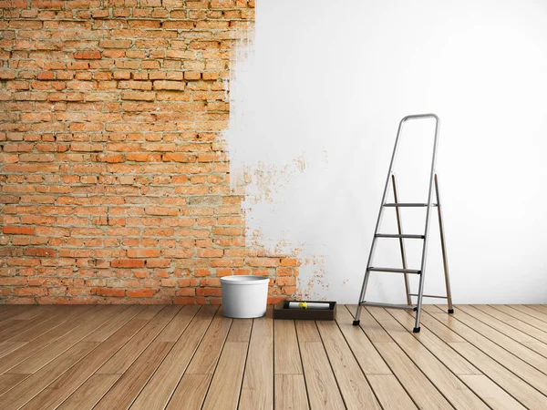 Repair Loft Style Stucco Painting Brick Walls Illustration — Stock Photo, Image