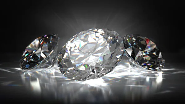 Diamante Luce Intensa Sfondo Nero Illustrazione — Foto Stock