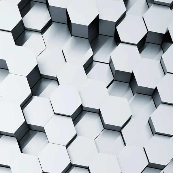 Fondo Abstracto Células Hexagonales Metálicas Ilustración —  Fotos de Stock