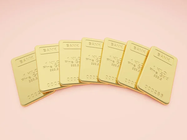 Gold Bars Cream Background Stock Exchange Banking Concept Illustration — Stock Photo, Image