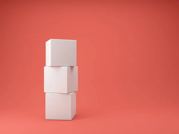 Abstract Concept Van Witte Blokjes Koraal Achtergrond Illustratie — Stockfoto