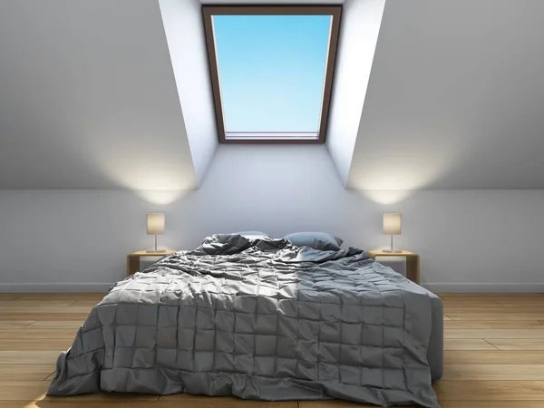 Schlafzimmer im skandinavischen Stil — Stockfoto