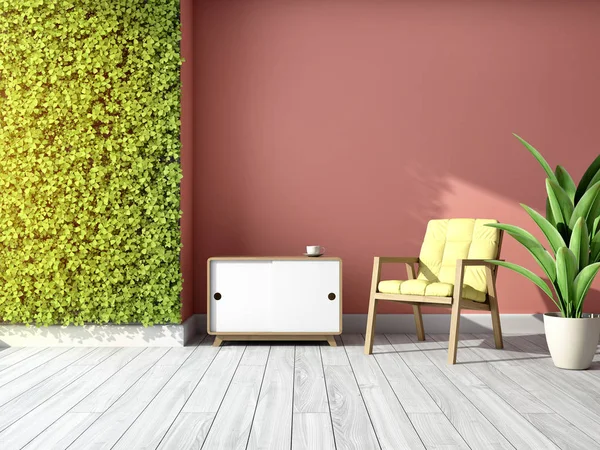 Room with green vertical gardens — Stock Photo, Image