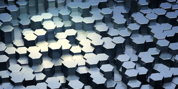 Fondo de bloques hexagonales metálicos —  Fotos de Stock