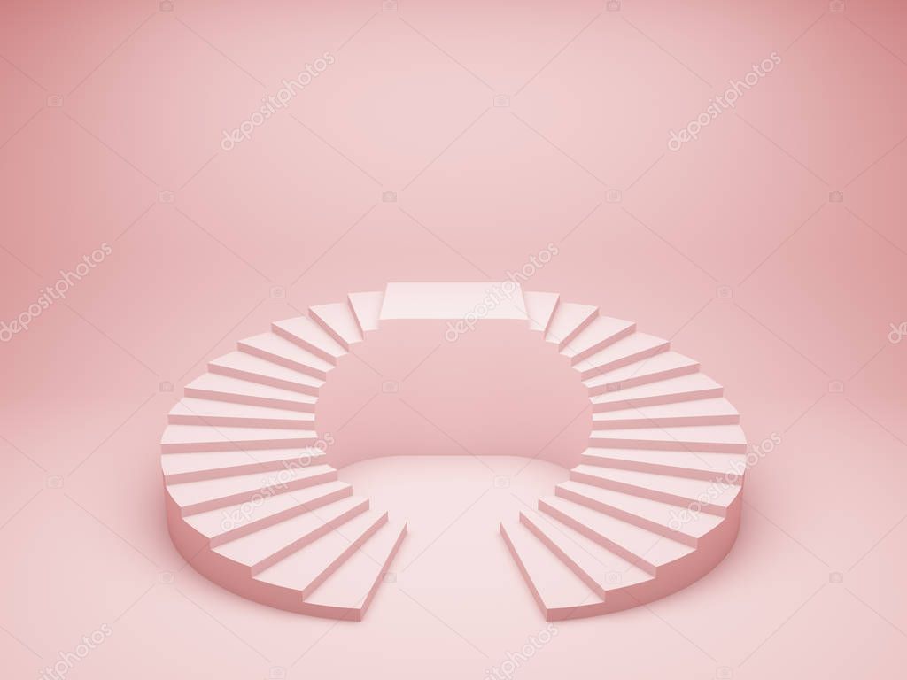 Abstract stairs with podium