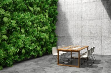 Modern iç mekanda yemek odası