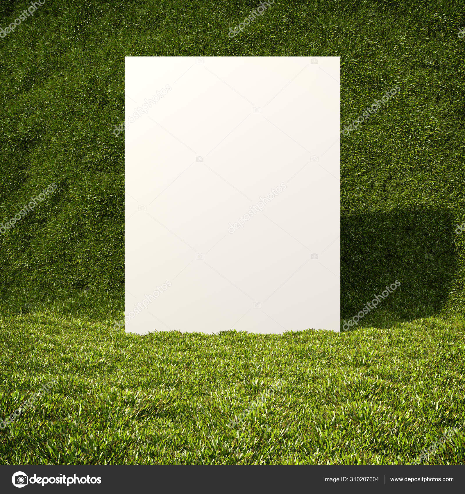 Notice board on background of green grass Stock Photo by ©Shenki 310207604