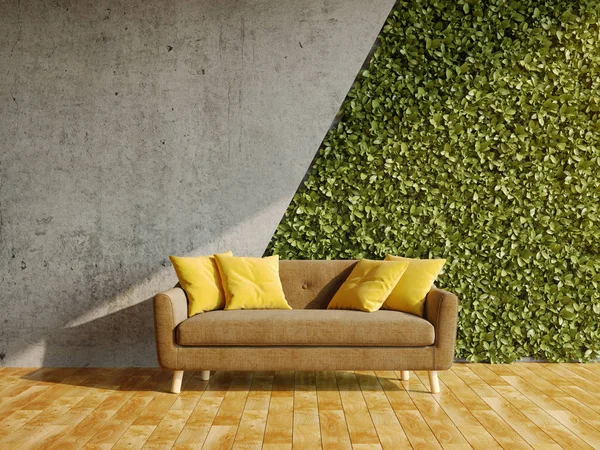 Room with green vertical gardens — Stock Photo, Image