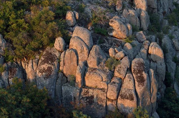 Vértes Gránit Aktovo Canyon Devil Valley Pillér Készítette Mertvovod Folyó — Stock Fotó