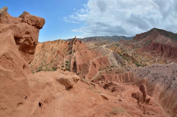 Colourful Skazka Canyon Rock Formations Made Water Wind Located Shore — Stock Photo, Image