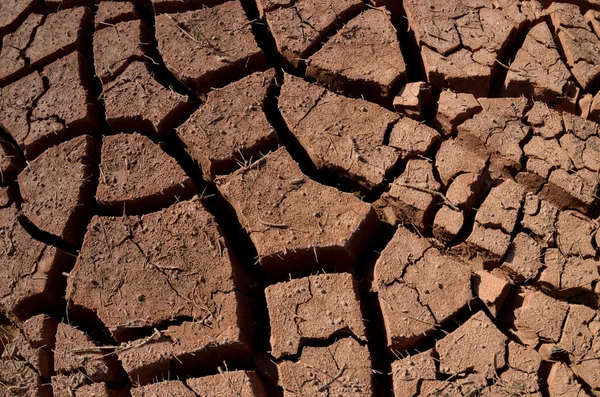 Suchą Popękaną Ziemię Bez Wody Obszar Pustynny Globalne Ocieplenie Tło — Zdjęcie stockowe