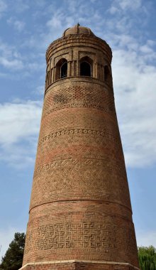 Ortaçağ minare (Ozgon Minar) özgön, Kırgızistan, Orta Asya'da, unesco mirası