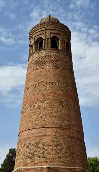 Minareto Medievale Ozgon Minar Uzgen Kirghizistan Asia Centrale Patrimonio Unesco — Foto Stock