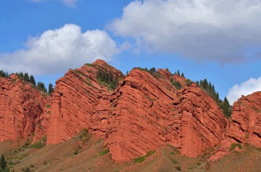 Dağ aralığı, Jeti oğuz (yedi boğa), Kırgızistan, Issyk-Kul Gölü bölgesi, Orta Asya Turizm markasıdır