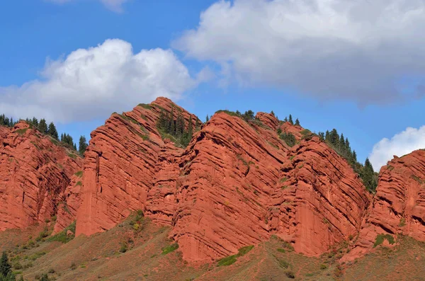 Mountain Range Jeti Oguz Seven Bulls Kyrgyzstan Tourist Trademark Issyk — Stock Photo, Image