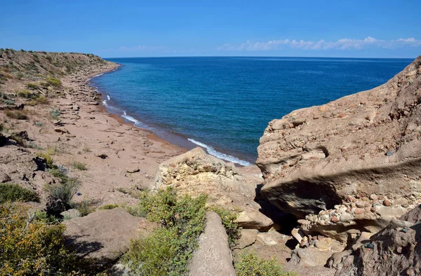 Issyk Kul Lake Shore Located Northern Tian Shan Mountains Eastern — Stock Photo, Image