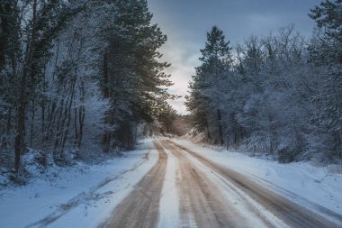 Yüksek dağlar kışın kar altında. Bir dizi fotoğraf Kafkasya dağlarının Kayak Merkezi Dombay, Karaçay-Çerkez Cumhuriyeti