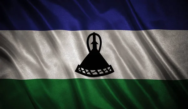 Flag Original Proportions Flag Lesotho — Stock Photo, Image