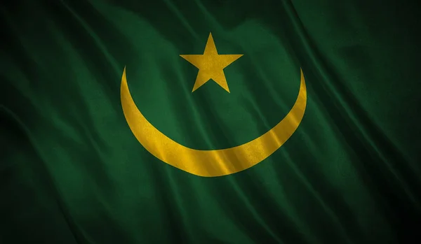 Bandiera Con Proporzioni Originali Bandiera Della Mauritania — Foto Stock