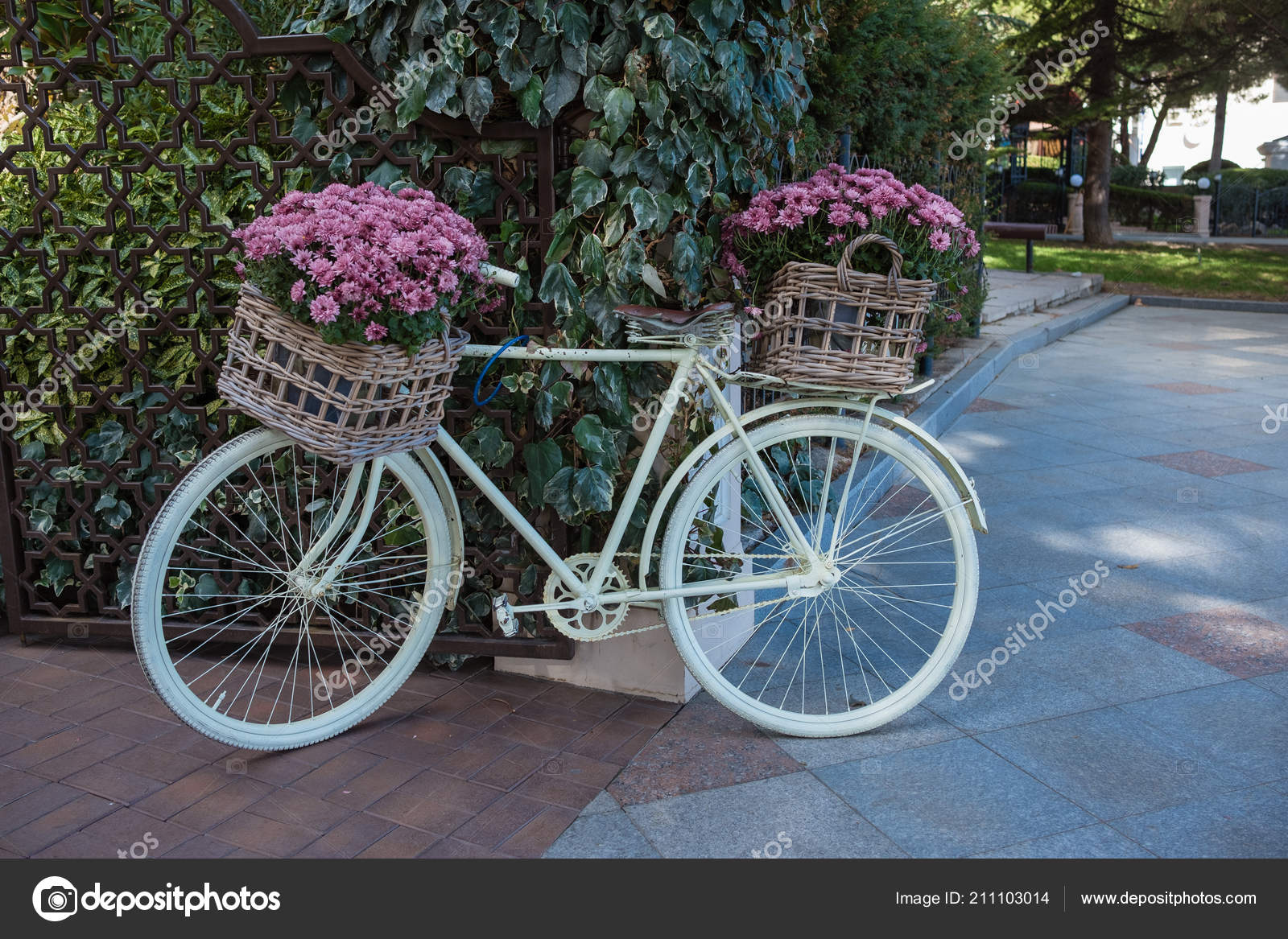 pastel bike with basket