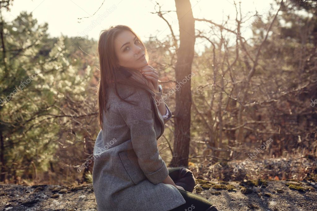 Beautiful Young Smiling Girl in her Warm Clothing