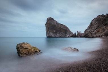gün batımında denize. fırtına. deniz manzarası.