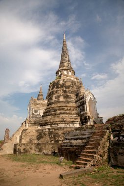 Eski güzel Tay tapınak wat Mahathat, Ayutthaya Historical Park, Ayutthaya, Tayland