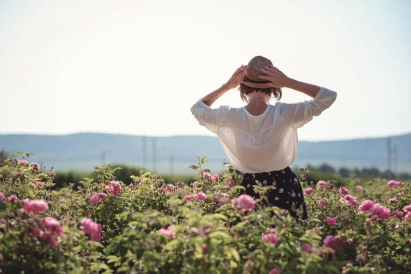 Çiçek serisi, yaz kadını için boş zaman Provence