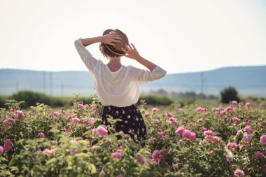 Çiçek serisi, yaz kadını için boş zaman Provence
