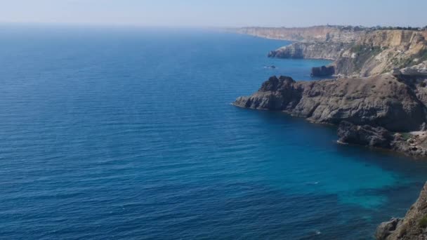 Schilderachtige Zwarte Zee Kust Krim Het Idee Concept Van Zomervakantie — Stockvideo