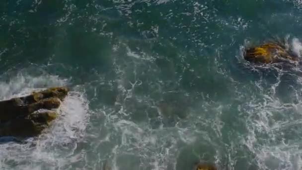 Ocean Tiro Largo Uma Praia Solitária Épica Vazia Oceano Atlântico — Vídeo de Stock