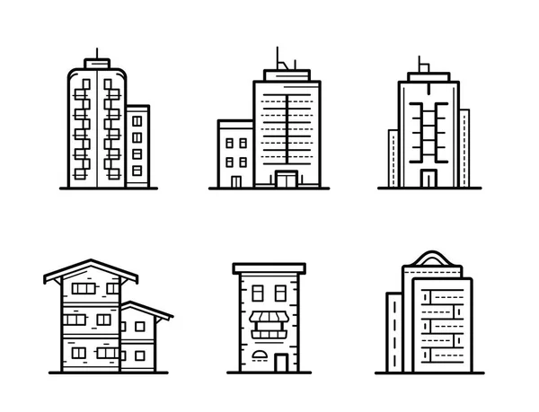 都市の建物のベクトル図 — ストックベクタ